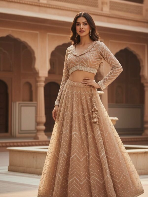 Champagne Regal Lehenga