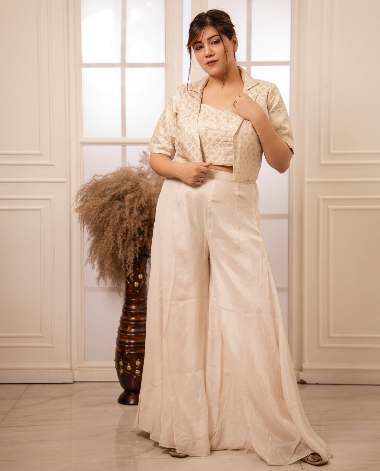 Saanjh Champagne Co-ord Ensemble