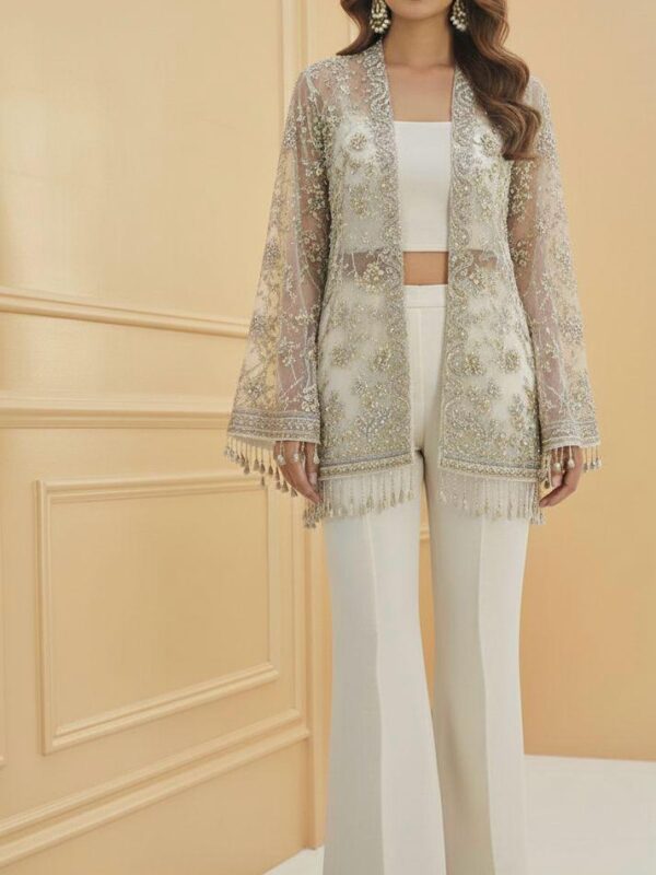 Ivory Embroidered Jacket Co-ord Set