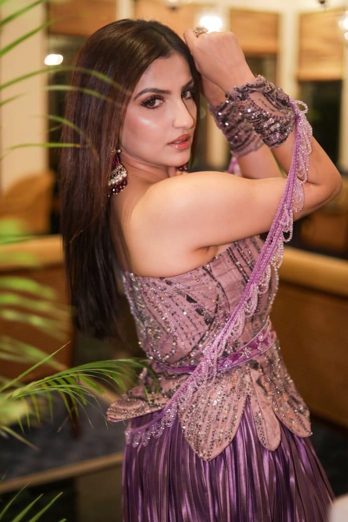 Lilac Corset Gown – Cloud Devotion | Saanjh by Saloni - Image 4