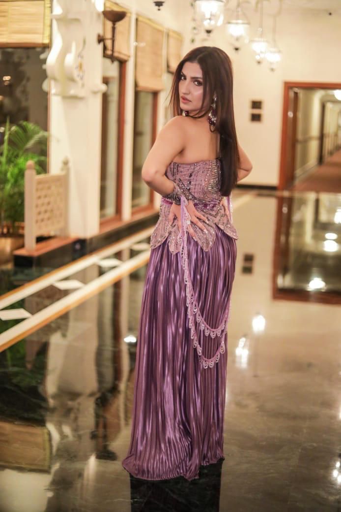 Lilac Corset Gown – Cloud Devotion | Saanjh by Saloni - Image 8